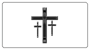 DSC700 517 BK WT Black 3 Crosses White Background